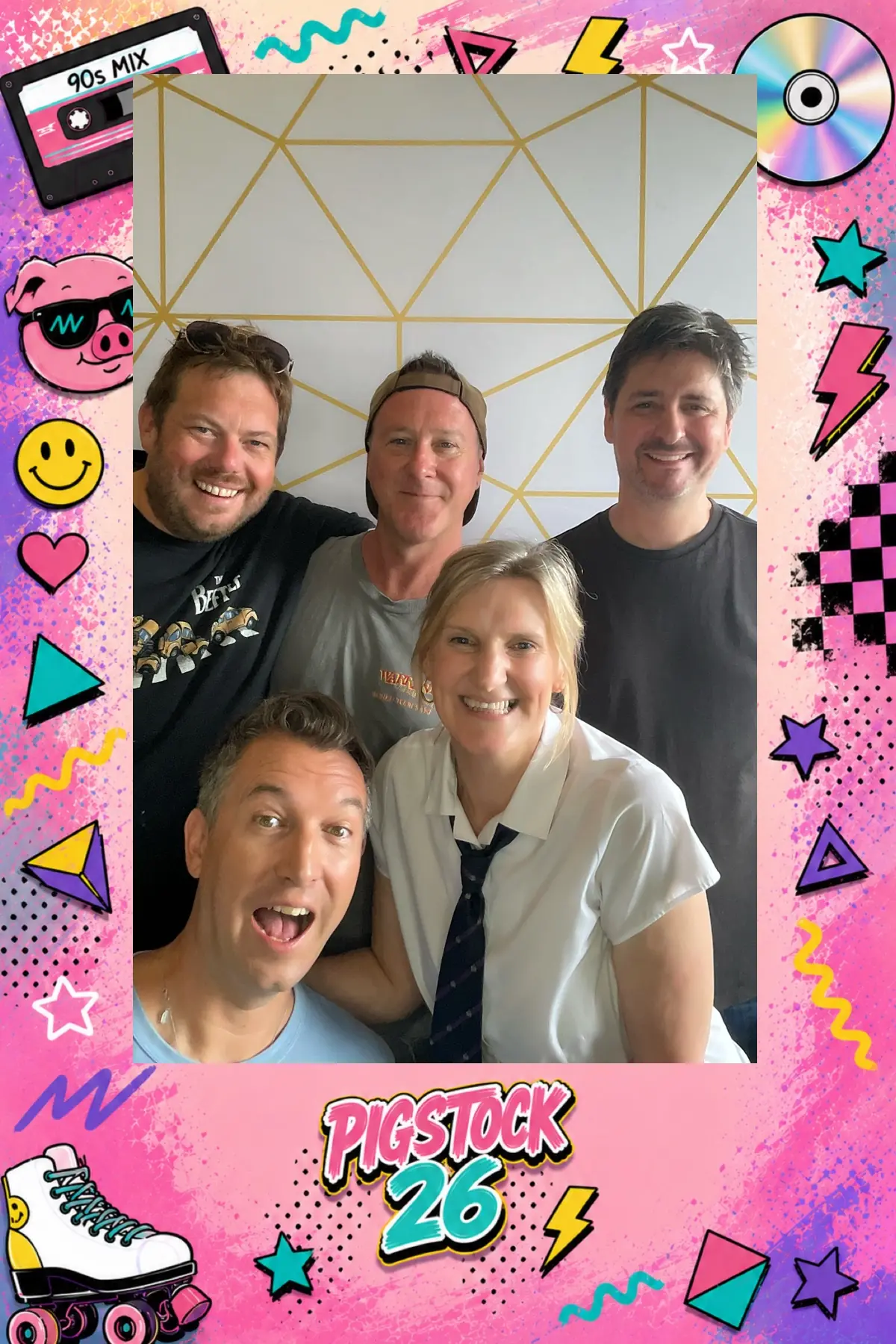 The festival organisers in the photo booth