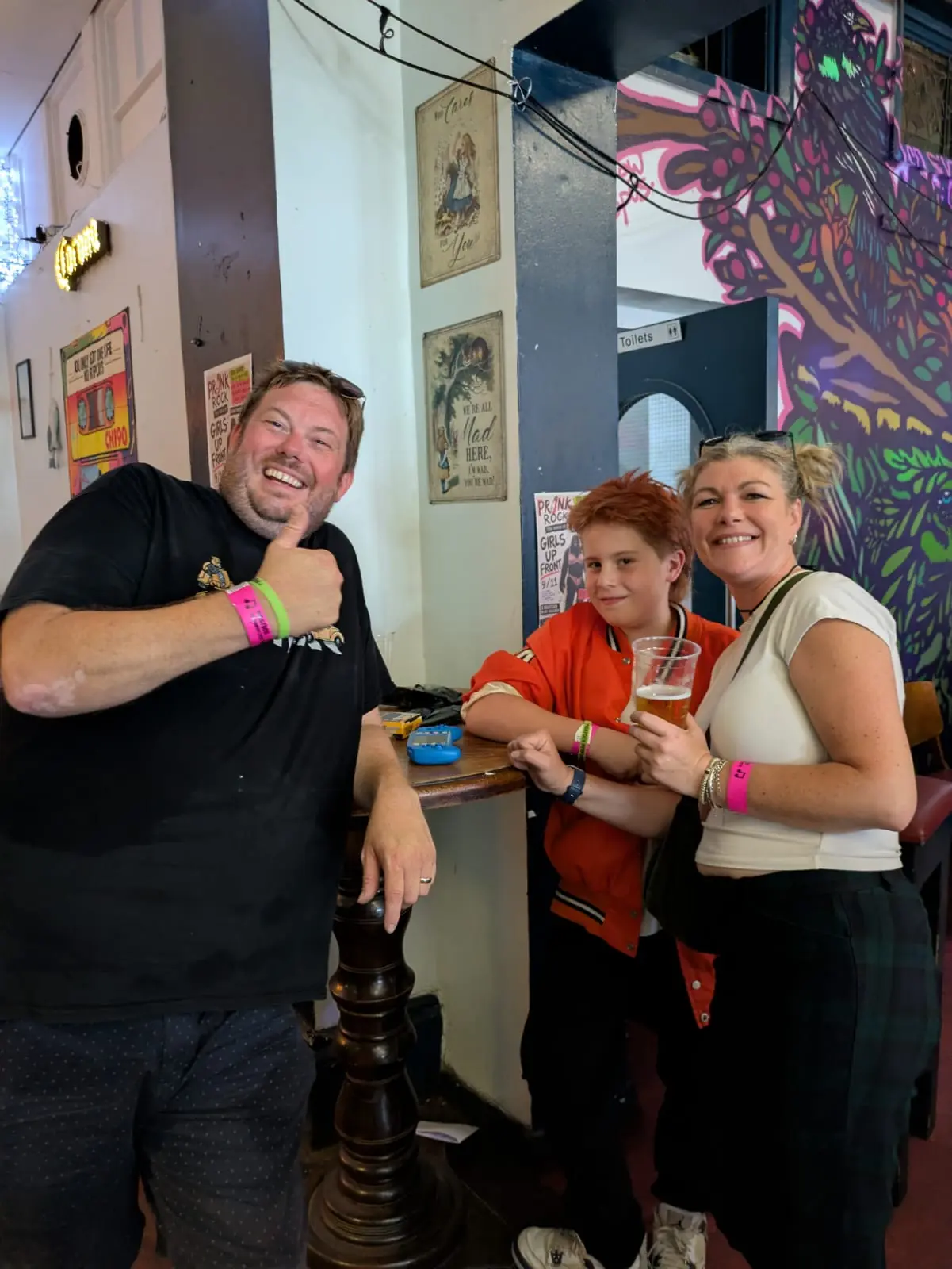 Dave, Rufus, and Holly hanging out at The Pig