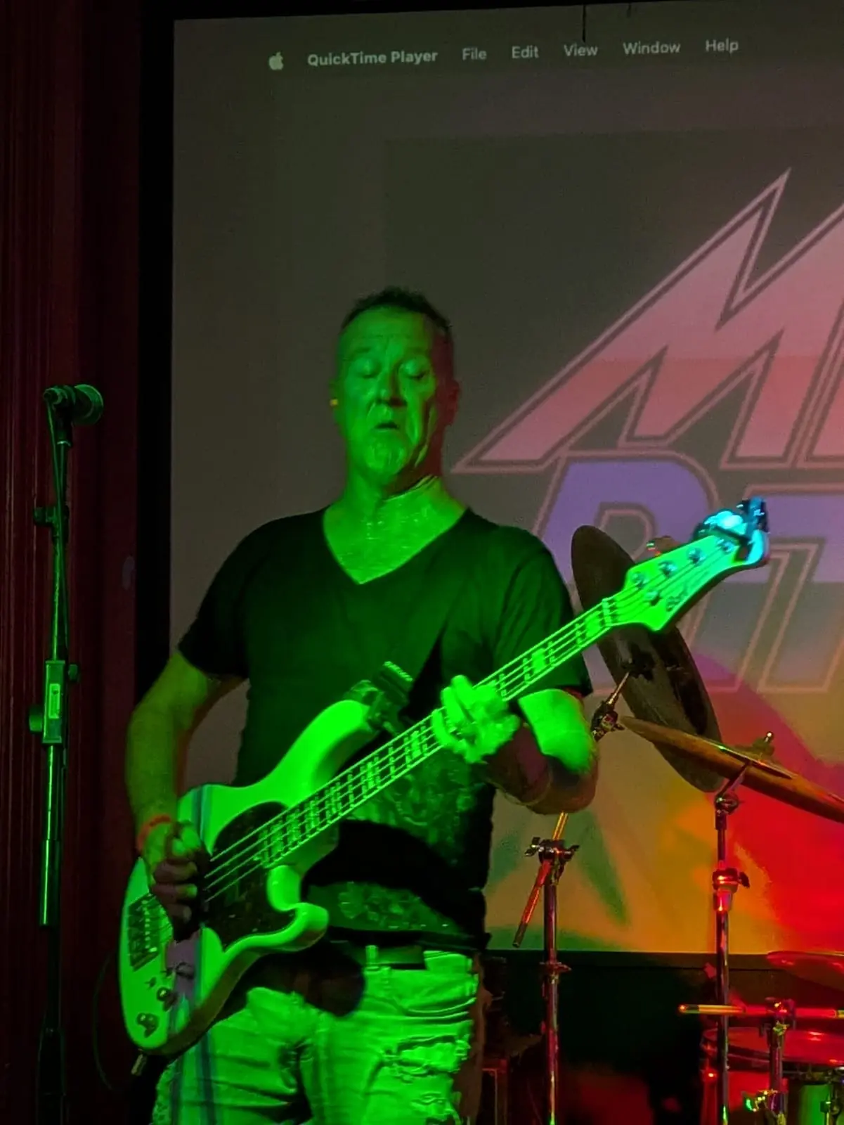 Jez playing the bass for Mitch's Bitches
